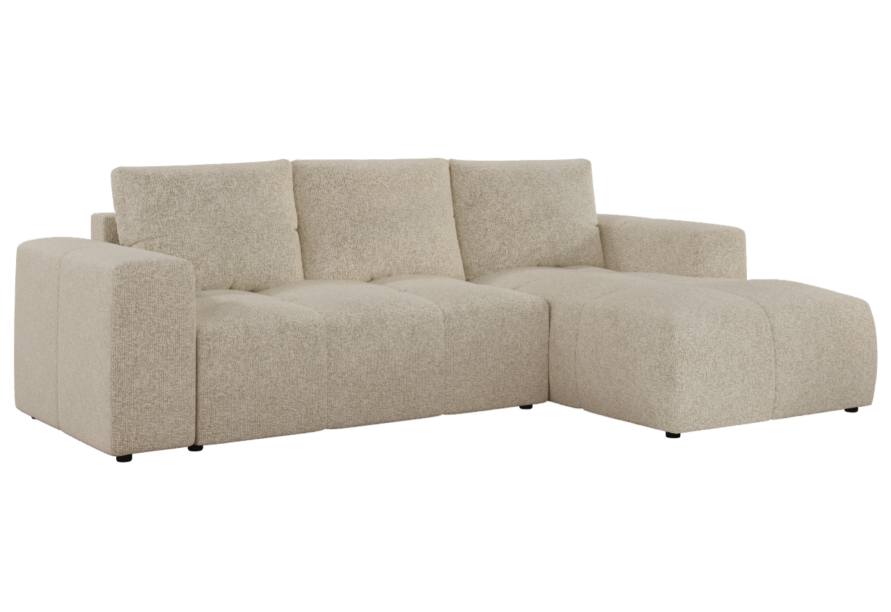 Narożnik MONIVA L - strona prawa - kremowy, struktura