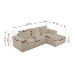 Narożnik MONIVA L - strona prawa - kremowy, struktura