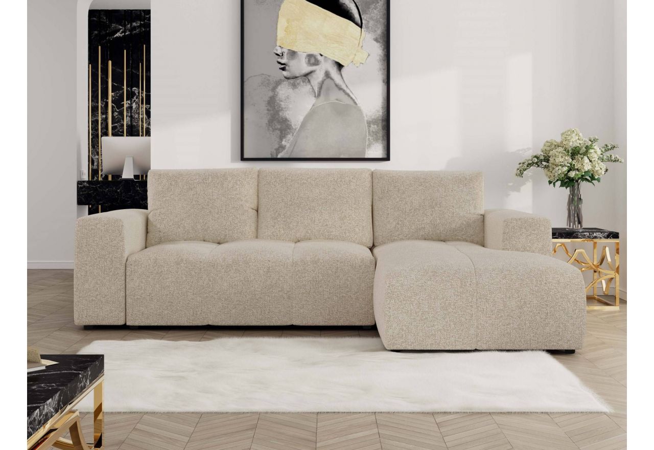 Narożnik MONIVA L - strona prawa - kremowy, struktura