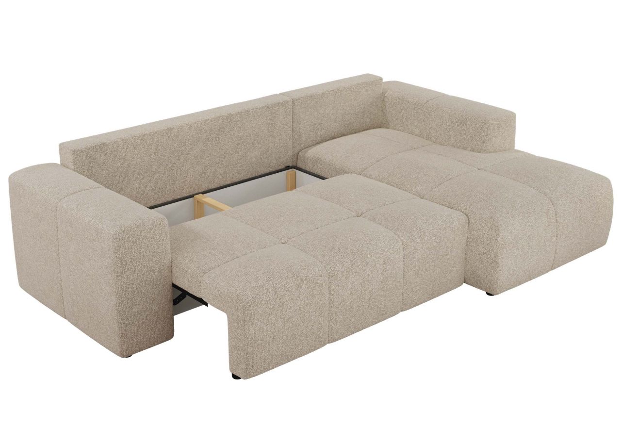 Narożnik MONIVA L - strona prawa - kremowy, struktura