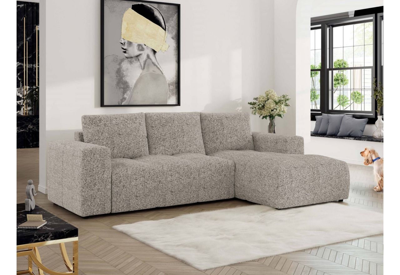 Narożnik MONIVA L - strona prawa - beżowy, struktura