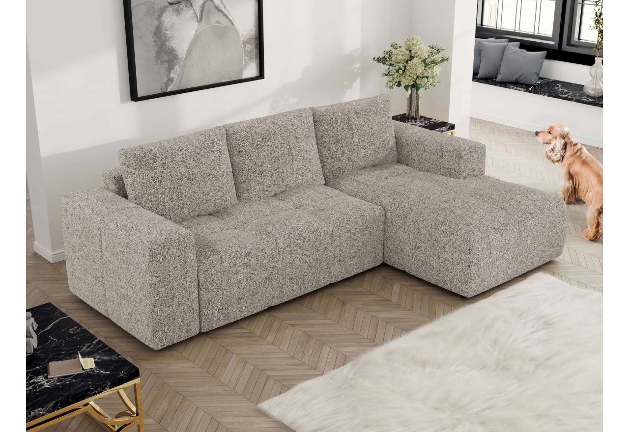 Narożnik MONIVA L - strona prawa - beżowy, struktura