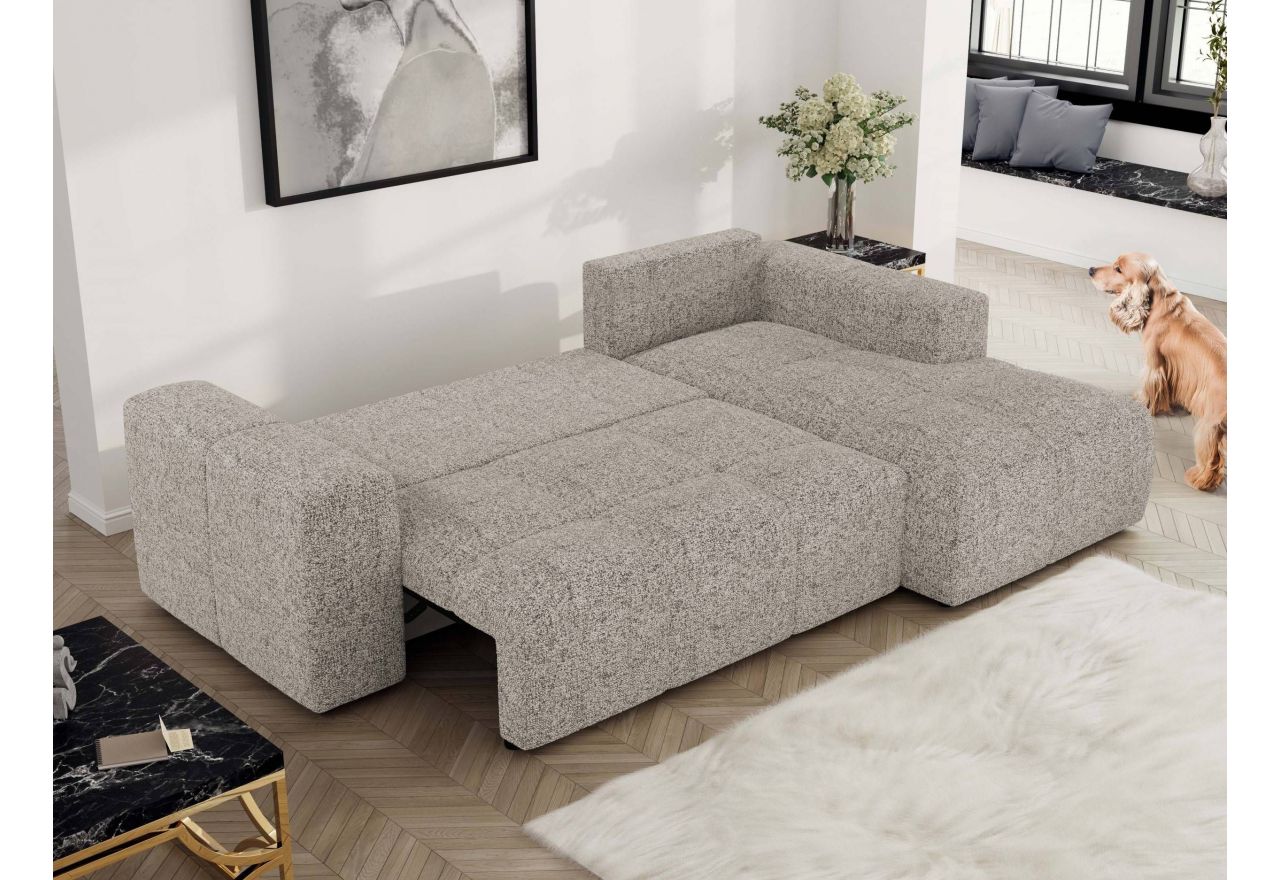 Narożnik MONIVA L - strona prawa - beżowy, struktura