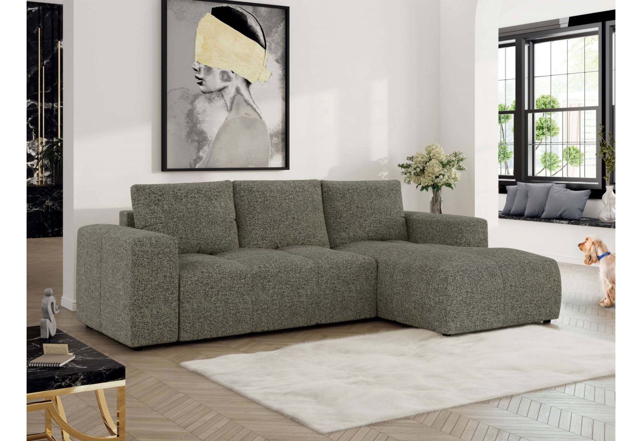 Narożnik MONIVA L - strona prawa - szary, struktura