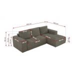 Narożnik MONIVA L - strona prawa - szary, struktura