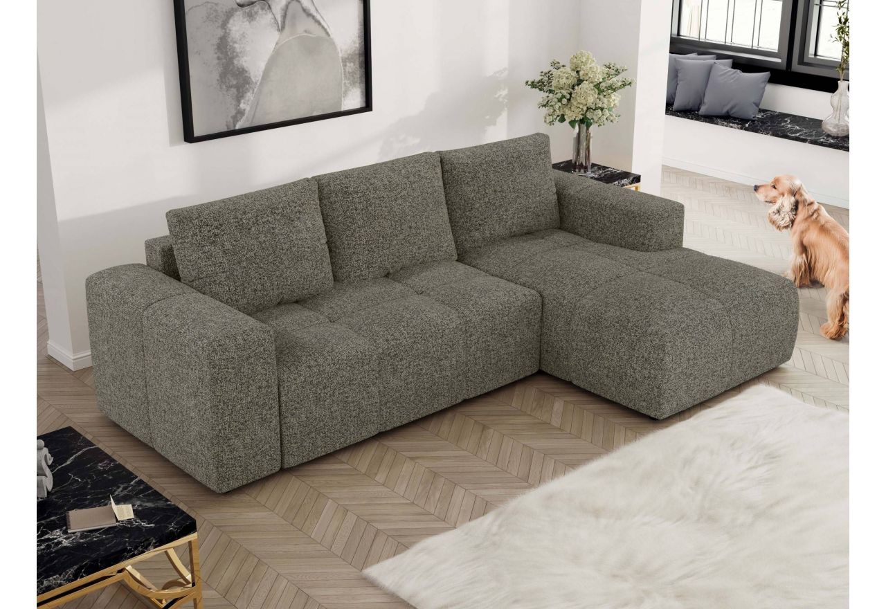 Narożnik MONIVA L - strona prawa - szary, struktura