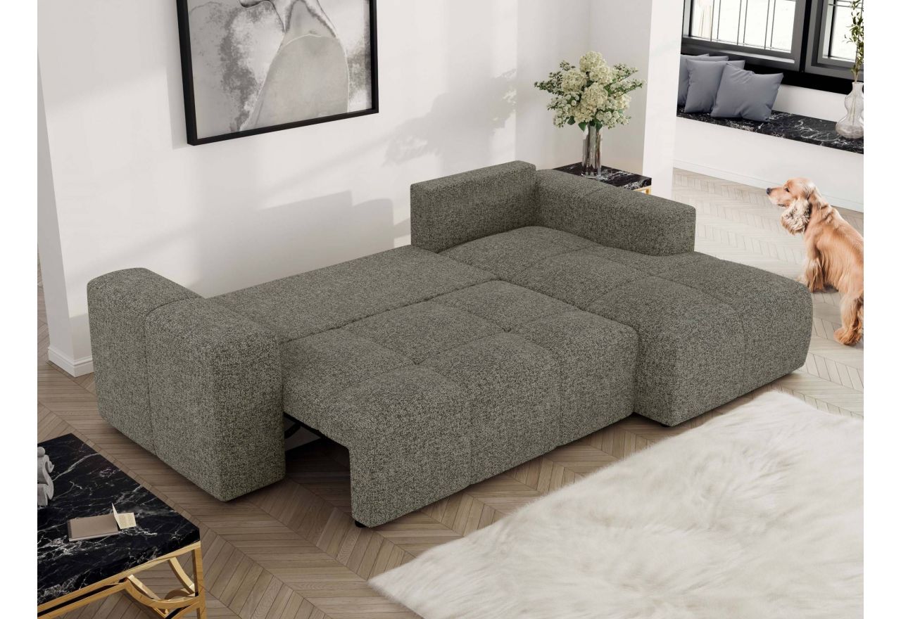 Narożnik MONIVA L - strona prawa - szary, struktura