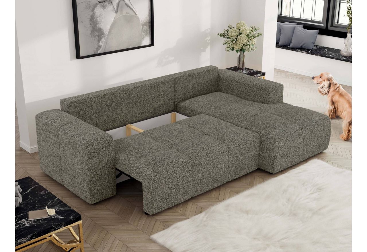 Narożnik MONIVA L - strona prawa - szary, struktura