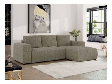 Narożnik MONIVA L - strona prawa - ciemnobeżowy, struktura