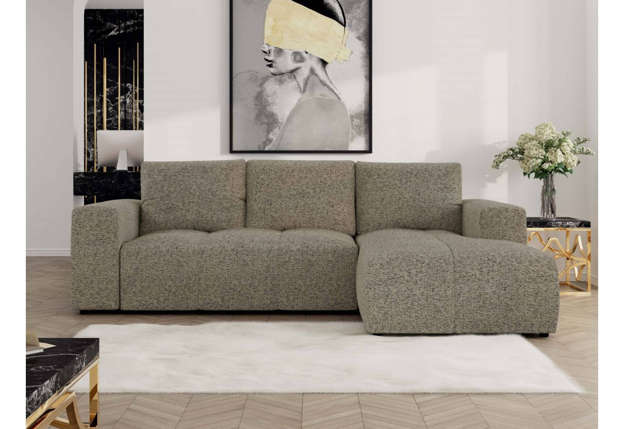 Narożnik MONIVA L - strona prawa - ciemnobeżowy, struktura