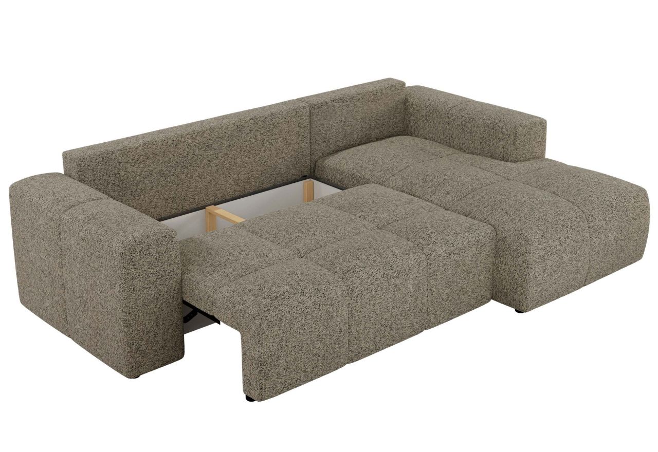 Narożnik MONIVA L - strona prawa - ciemnobeżowy, struktura