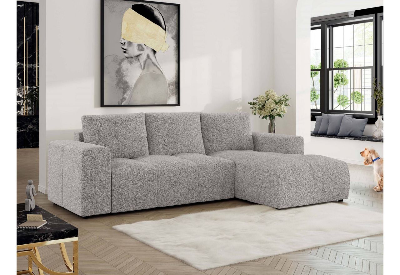 Narożnik MONIVA L - strona prawa - jasnoszary, struktura