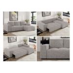 Narożnik MONIVA L - strona prawa - jasnoszary, struktura