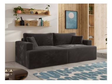 Sofa VIRELLA - ciemnoszary, plusz