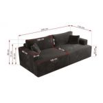 Sofa VIRELLA - ciemnoszary, plusz