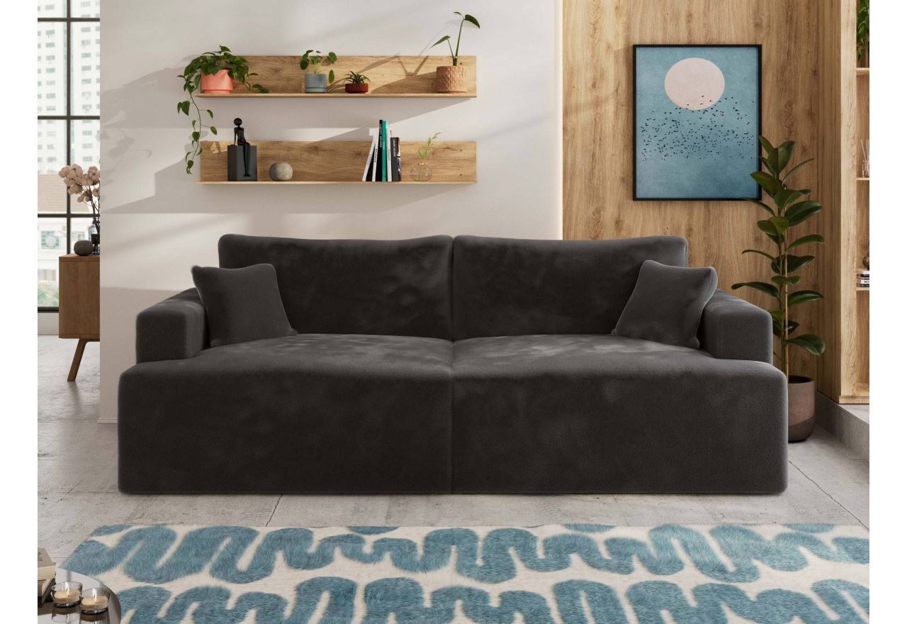 Sofa VIRELLA - ciemnoszary, plusz