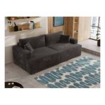 Sofa VIRELLA - ciemnoszary, plusz
