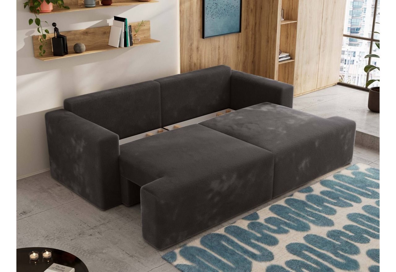 Sofa VIRELLA - ciemnoszary, plusz