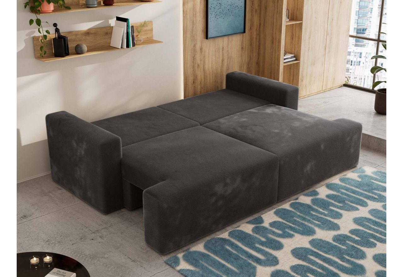 Sofa VIRELLA - ciemnoszary, plusz
