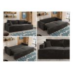 Sofa VIRELLA - ciemnoszary, plusz