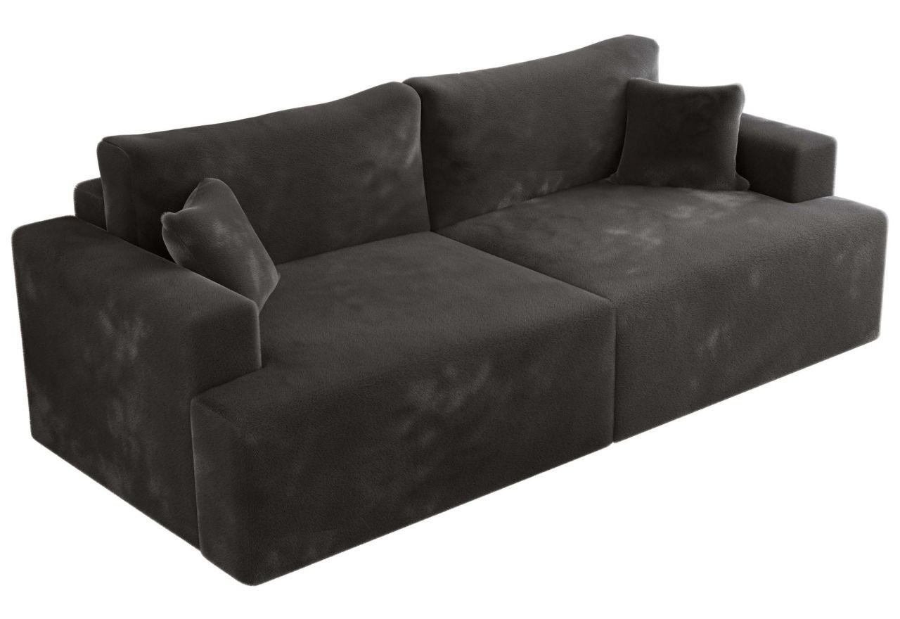Sofa VIRELLA - ciemnoszary, plusz