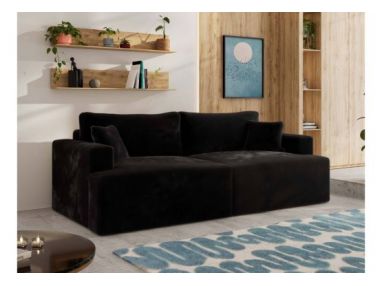 Sofa VIRELLA - czarny, plusz
