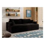 Sofa VIRELLA - czarny, plusz
