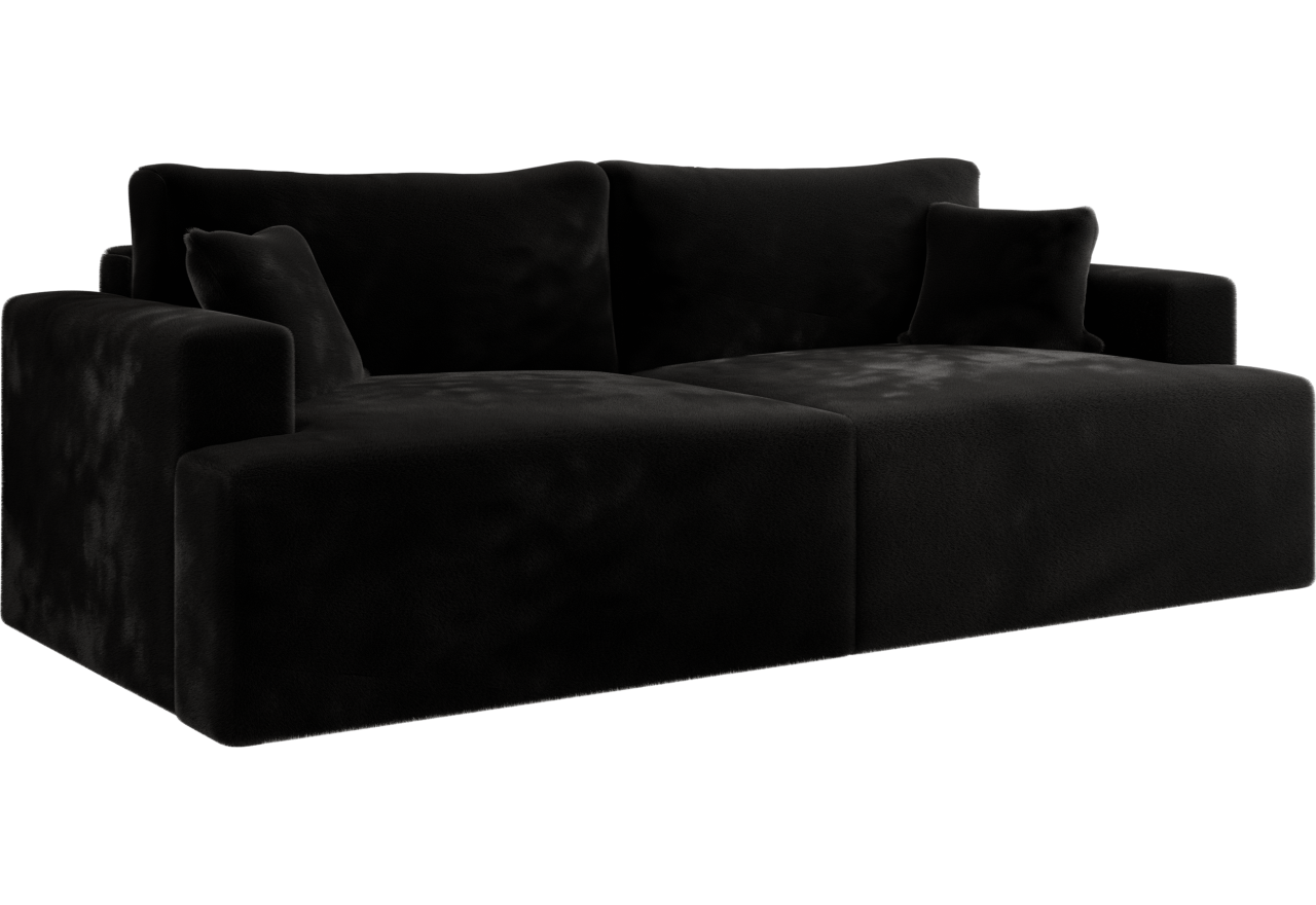 Sofa VIRELLA - czarny, plusz