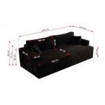 Sofa VIRELLA - czarny, plusz