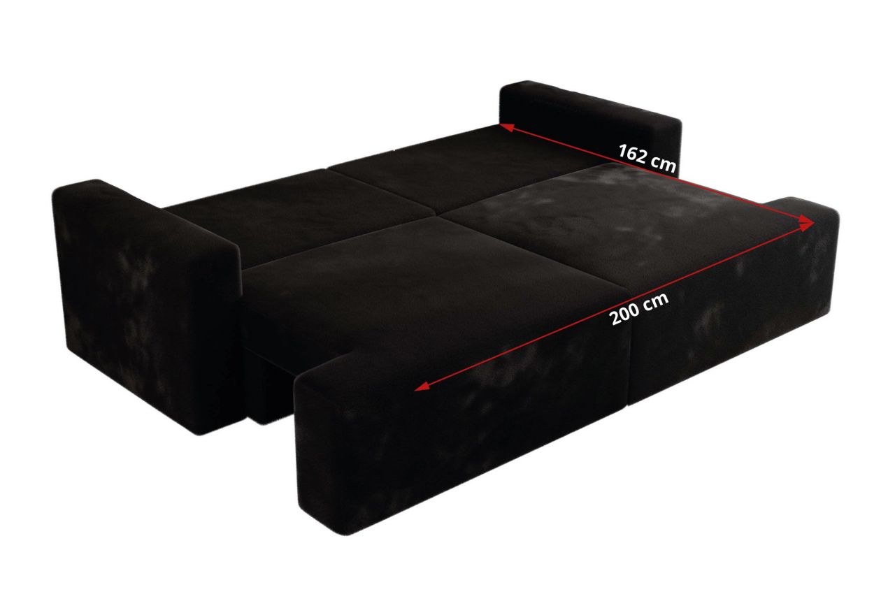 Sofa VIRELLA - czarny, plusz