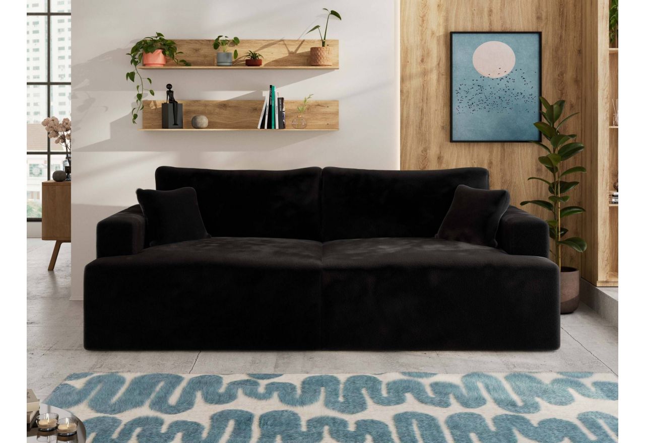 Sofa VIRELLA - czarny, plusz