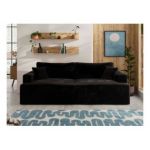 Sofa VIRELLA - czarny, plusz