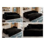 Sofa VIRELLA - czarny, plusz