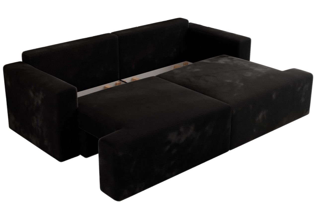 Sofa VIRELLA - czarny, plusz