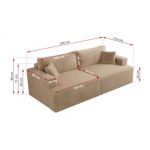 Sofa VIRELLA - beżowy, plusz