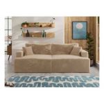 Sofa VIRELLA - beżowy, plusz