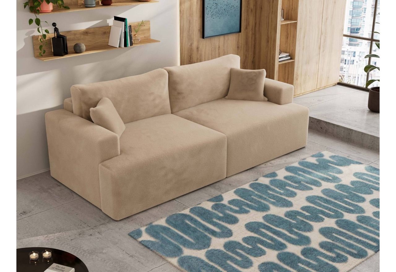 Sofa VIRELLA - beżowy, plusz