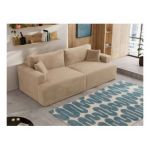 Sofa VIRELLA - beżowy, plusz