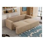 Sofa VIRELLA - beżowy, plusz