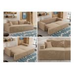 Sofa VIRELLA - beżowy, plusz