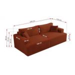 Sofa VIRELLA - pomarańczowy, plusz