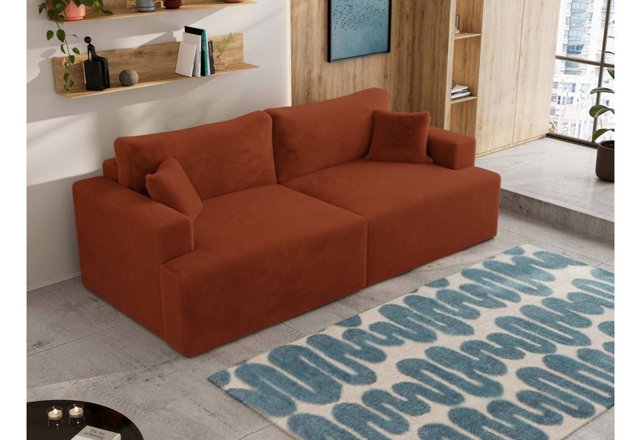 Sofa VIRELLA - pomarańczowy, plusz