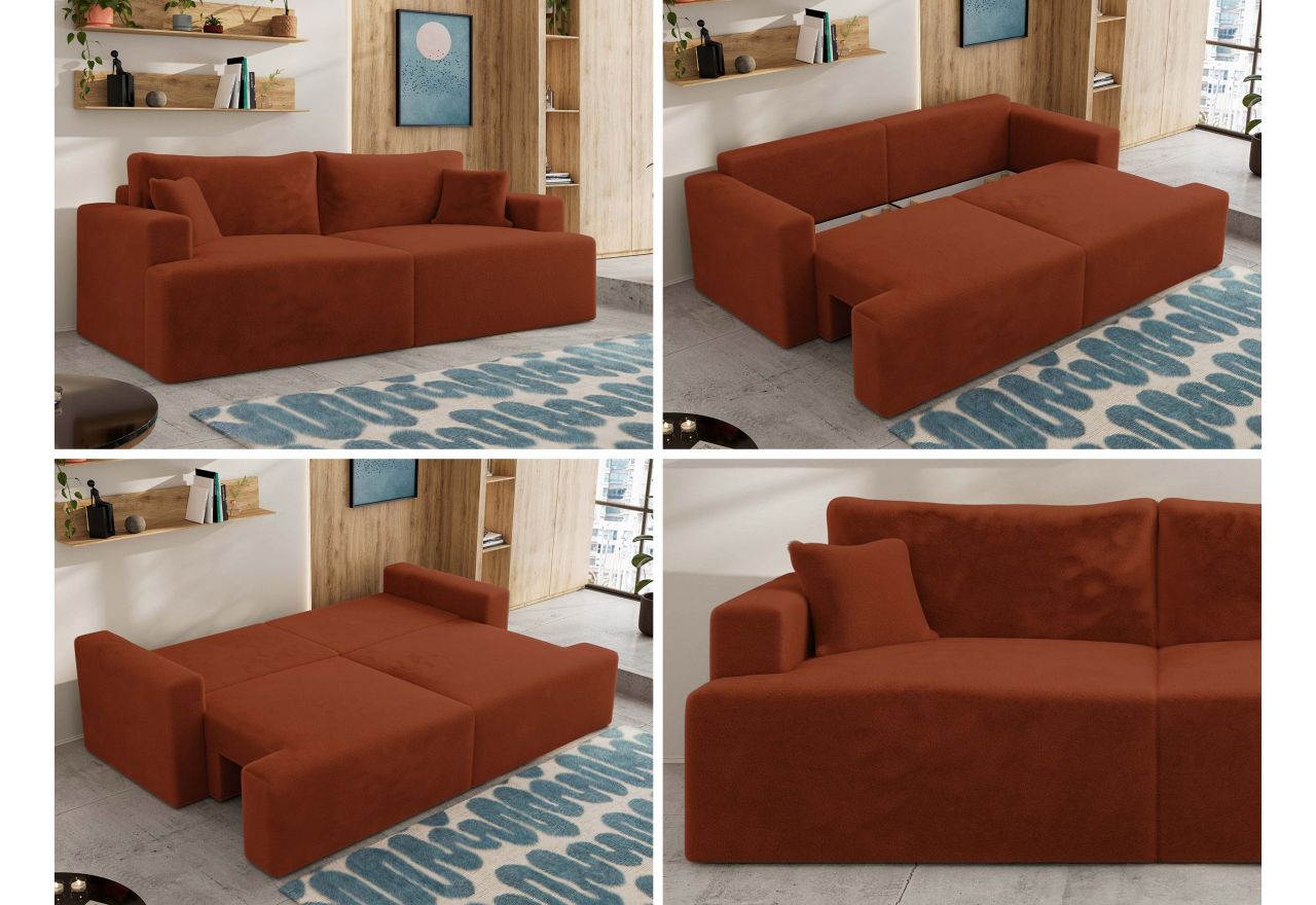 Sofa VIRELLA - pomarańczowy, plusz