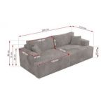 Sofa VIRELLA - szary, sztruks