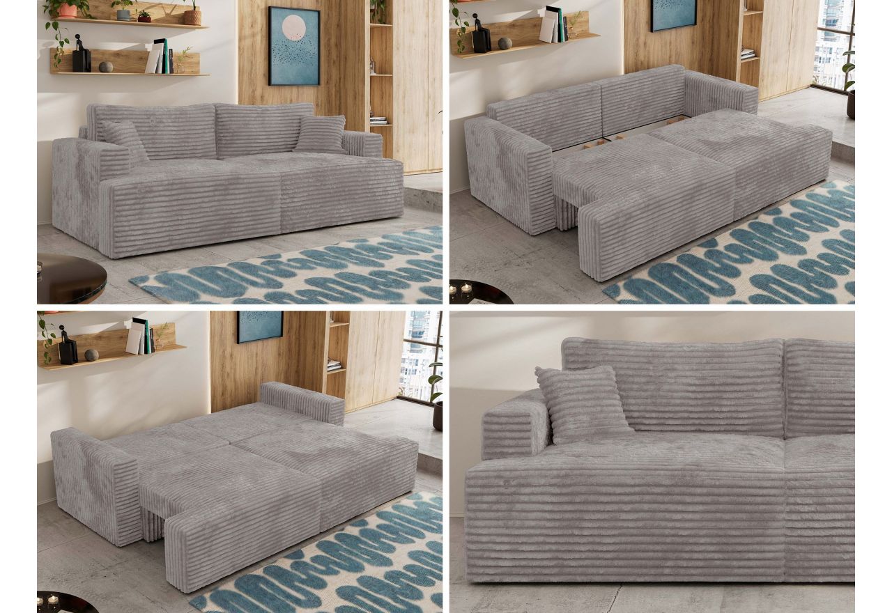 Sofa VIRELLA - szary, sztruks