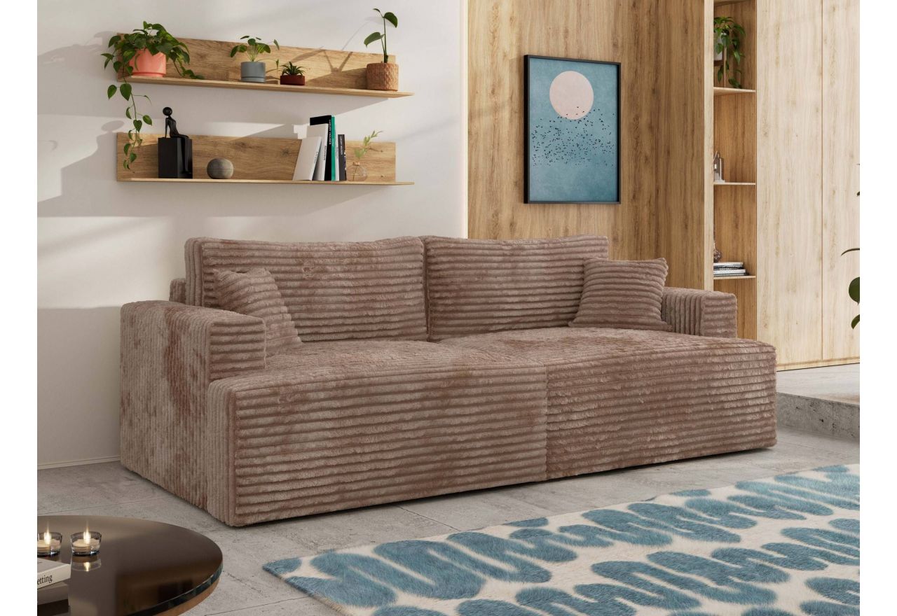 Sofa VIRELLA - brązowy, sztruks