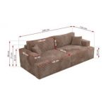 Sofa VIRELLA - brązowy, sztruks