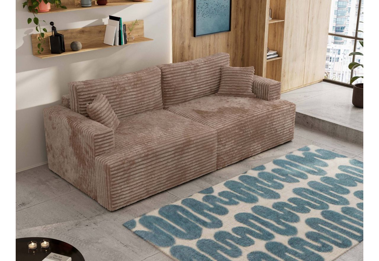 Sofa VIRELLA - brązowy, sztruks