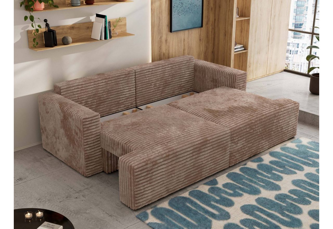 Sofa VIRELLA - brązowy, sztruks