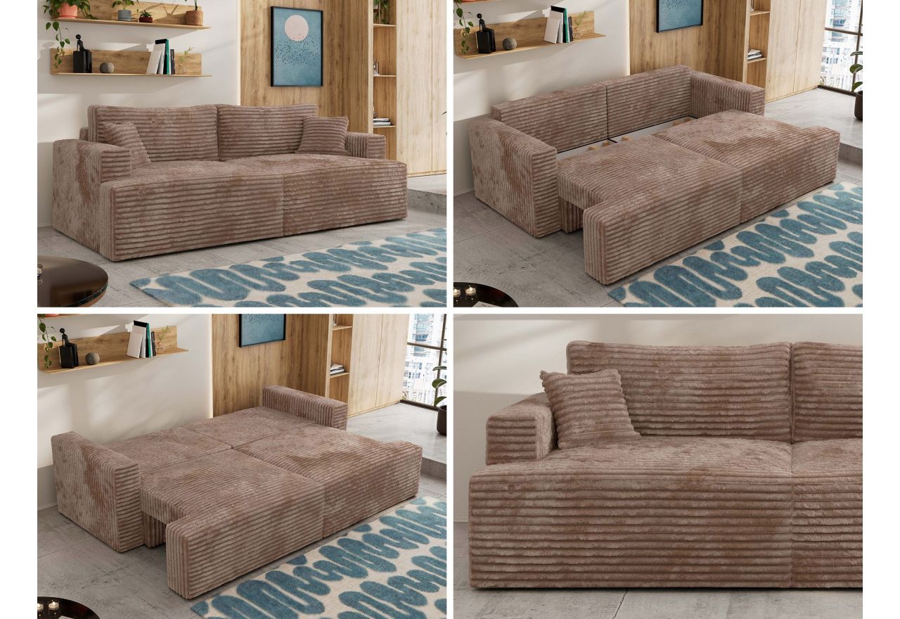 Sofa VIRELLA - brązowy, sztruks